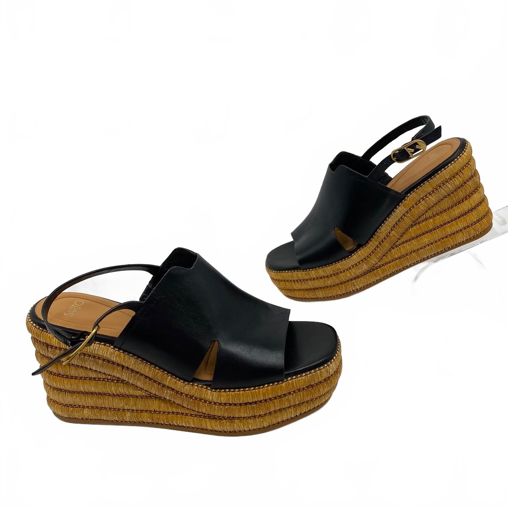 Sarto Tamryn Wedges Black Leather Platform | Women’s US9